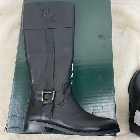 Lauren Ralph Lauren Bernadine Black Boots Sz:5B - Picture 10 of 13